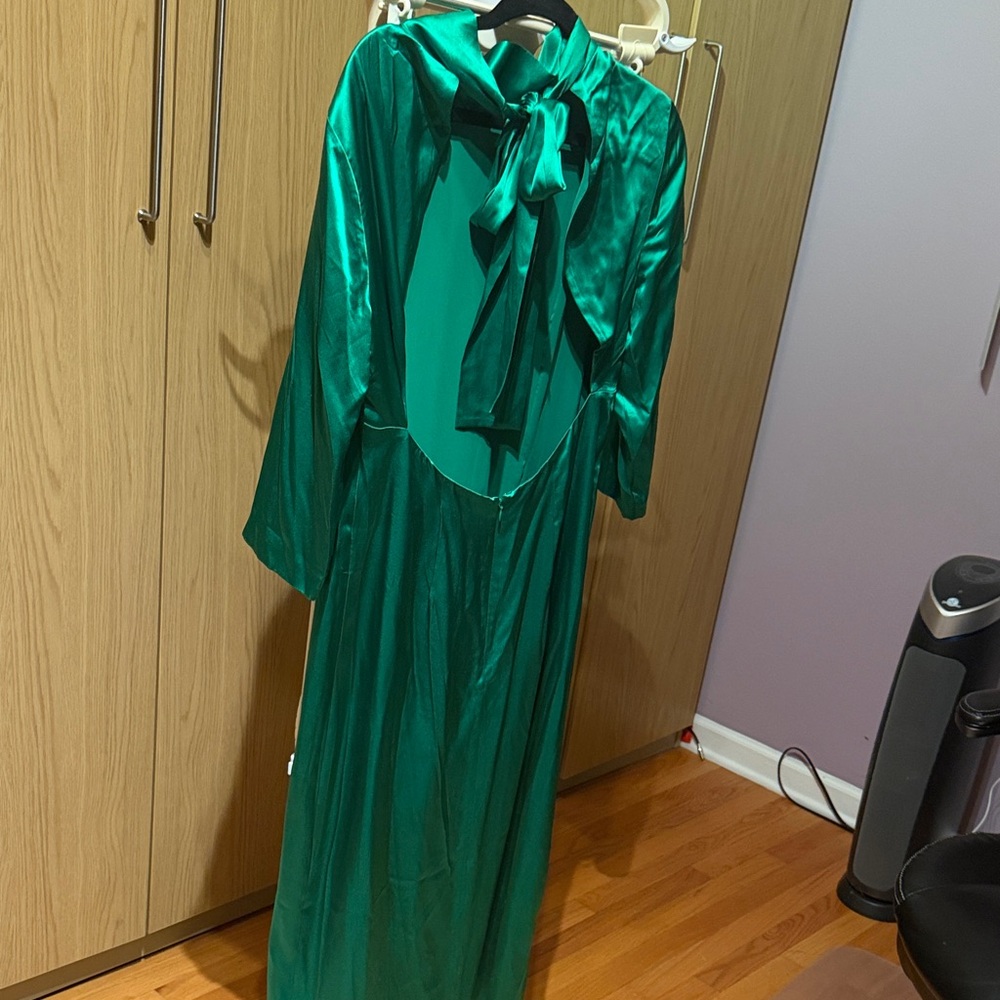 J. Crew Collection Vibrant Green 100% Silk Dress
